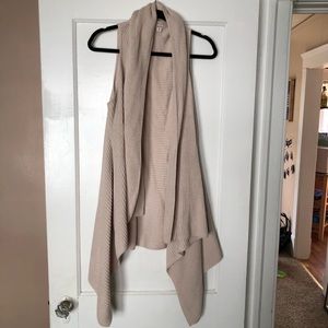 Cowl-Neck Vest Knit Cardigan